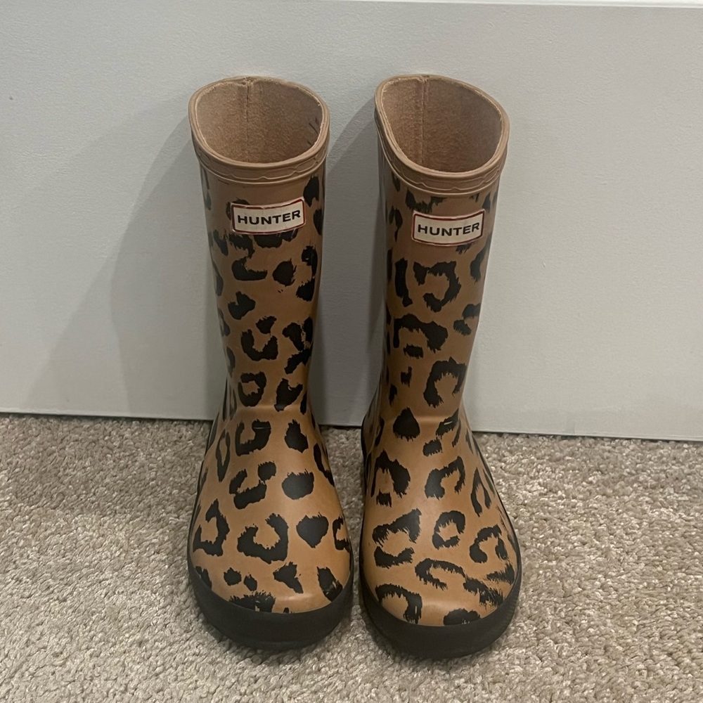 Hunter Tan and Black Animal Print Boots